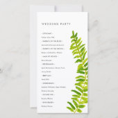 Vibrant Green Fern Foliage Wedding Program Kaart (Achterkant)