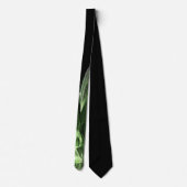 Vibrant Green Fractal Flame Art Black Tie Stropdas (Achterkant)