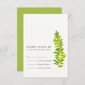VIBRANT GREEN GOLD WATERVERF FERN FOLIAGE RSVP (Voorkant / Achterkant)