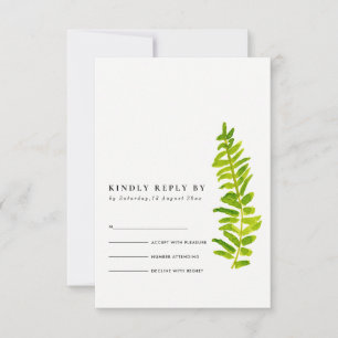 VIBRANT GREEN GOLD WATERVERF FERN FOLIAGE RSVP