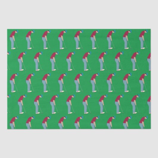 Vibrant Green Golf snijthema Tissuepapier (Voorkant)