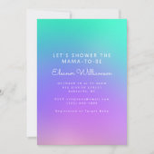 Vibrant Green Paars Abstract gradiënt Baby shower Kaart (Voorkant)