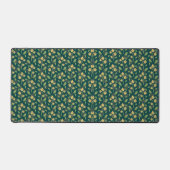 Vibrant Green Pattern with Yellow Flowers & Leaves Bureaumat (Voorkant)