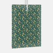 Vibrant Green Pattern with Yellow Flowers & Leaves Glas Ornament (Voorkant Rechts)