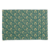 Vibrant Green Pattern with Yellow Flowers & Leaves Kussensloop (Voorkant-Rechts)