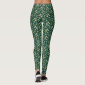 Vibrant Green Pattern with Yellow Flowers & Leaves Leggings (Achterkant)