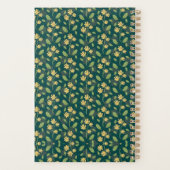 Vibrant Green Pattern with Yellow Flowers & Leaves Planner (Achterkant)