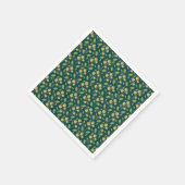 Vibrant Green Pattern with Yellow Flowers & Leaves Servet (Hoek)