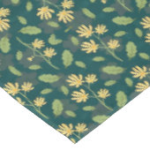 Vibrant Green Pattern with Yellow Flowers & Leaves Tafelkleed (Gekanteld)
