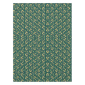 Vibrant Green Pattern with Yellow Flowers & Leaves Tafelkleed (Voorkant)