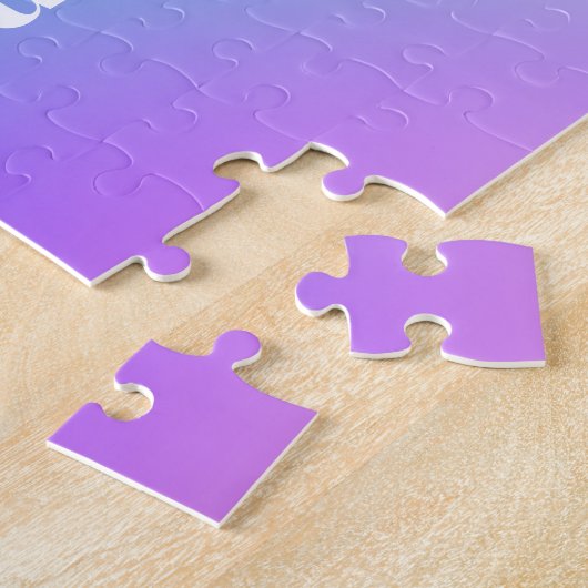 Vibrant Green Purple Abstract Gradient Name Legpuzzel (Zijkant)