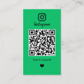 Vibrant Green Realtor Instagram QR-code Visitekaartje (Achterkant)