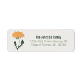 Vibrant Green Sinaasappel Dandelion Flower Motif Etiket (Voorkant)