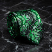 Vibrant Green Swirl Marble  Stropdas