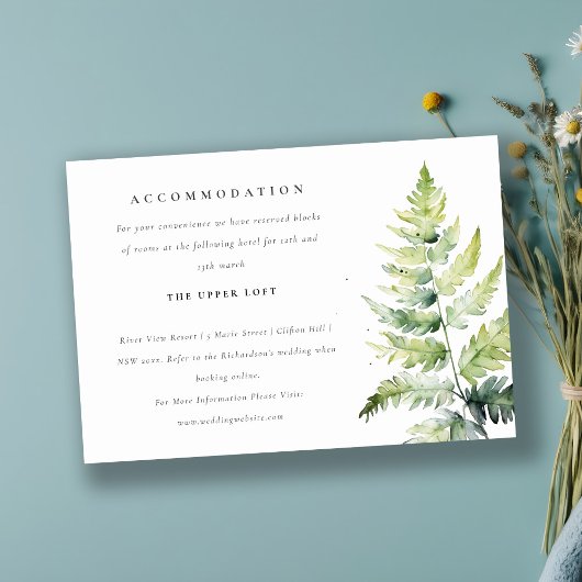 VIBRANT GREEN WATERVERF FERN ACCOMMODATION KAART