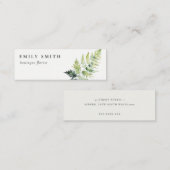 VIBRANT GREEN WATERVERF FERN FOLIAGE ADRES MINI VISITEKAARTJE (Voorkant / Achterkant)