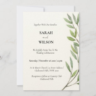 VIBRANT GREEN WATERVERF FERN FOLIAGE KAART