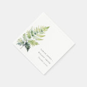 VIBRANT GREEN WATERVERF FERN FOLIAGE MONOGRAM SERVET (Hoek)