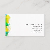 Vibrant green Yellow Jewel Moderne Abstracte inkt Visitekaartje (Achterkant)