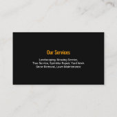 Vibrant Green Yellow Landscaping Mowing Visitekaartje (Achterkant)