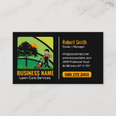 Vibrant Green Yellow Landscaping Mowing Visitekaartje (Voorkant)