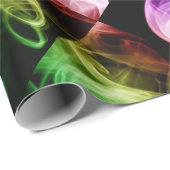 Vibrant Groen Blauw Paars Abstract Rookpatroon Cadeaupapier (Rol Hoek)