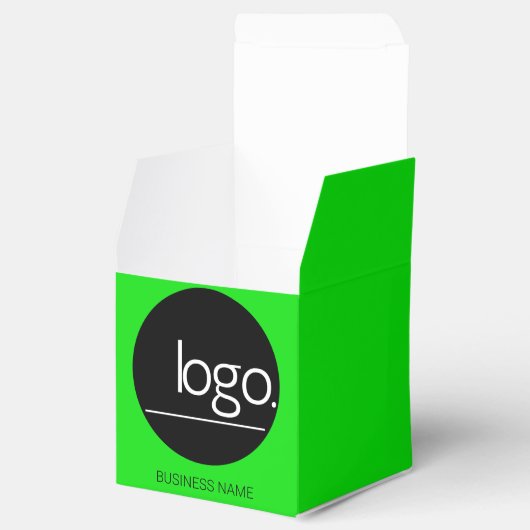 VIBRANT GROEN EIGEN KANTOOR LOGO AANGEPASTE VERPAK BEDANKDOOSJES (Geopend)