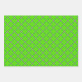 Vibrant groen en roze gevarieerd geometrisch patro inpakpapier vel (Voorkant)