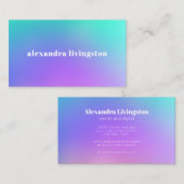 Vibrant Groen Paars Abstract Gradiënt Glam Busine Visitekaartje (Voorkant / Achterkant)