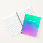 Vibrant Groen Paars Abstract Unicorn Gradiënt Notitieboek (Binnen)