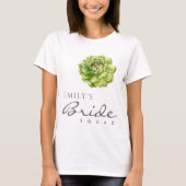 VIBRANT GROEN WATERVERF SUCCULENT BRIDE SQUAD T-SHIRT (Voorkant)
