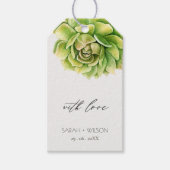 VIBRANT GROEN WATERVERF SUCCULENT PERSONALIZED CADEAULABEL (Voorkant)