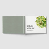 VIBRANT GROEN WATERVERF SUCCULENT PERSONALIZED GASTENBOEK (Volledig)