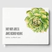 VIBRANT GROEN WATERVERF SUCCULENT PERSONALIZED GASTENBOEK (Voorkant)