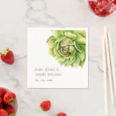 VIBRANT GROEN WATERVERF SUCCULENT PERSONALIZED SERVET (Insitu)