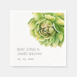 VIBRANT GROEN WATERVERF SUCCULENT PERSONALIZED SERVET