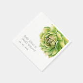 VIBRANT GROEN WATERVERF SUCCULENT PERSONALIZED SERVET (Hoek)