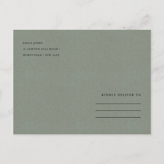 VIBRANT GROEN WATERVERF SUCCULT BEWAAKT DE DATUM AANKONDIGINGSKAART (Achterkant)