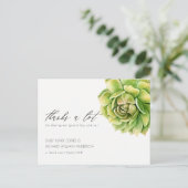 VIBRANT GROEN WATERVERF SUCCULT DANK U BRIEFKAART (Staand voorkant)