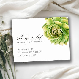 VIBRANT GROEN WATERVERF SUCCULT DANK U BRIEFKAART