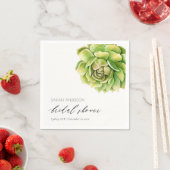 VIBRANT GROEN WATERVERF SUCCULT VRIJGEZELLENFEEST SERVETTEN (Insitu)