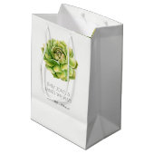 VIBRANT GROEN WATERVERF SUCCULT WEDING MEDIUM CADEAUZAKJE (Achterkant Gekanteld)