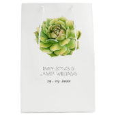 VIBRANT GROEN WATERVERF SUCCULT WEDING MEDIUM CADEAUZAKJE (Voorkant)