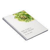VIBRANT GROEN WATERVERF SUCCULT WEDING NOTITIEBOEK (Rechterzijde)