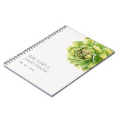 VIBRANT GROEN WATERVERF SUCCULT WEDING NOTITIEBOEK (Linkerzijde)