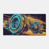 Vibrant Grunge Cyberpunk Mechanical Engine Gear Bureaumat (Voorkant)