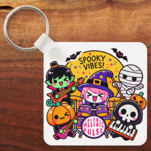 Vibrant Halloween Band: Spooky Vibes artwork Sleutelhanger