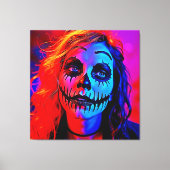 Vibrant Halloween Makeup Art Canvas Afdruk (Voorkant)