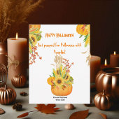 Vibrant Halloween Pumpkin Waterverf Sunflower