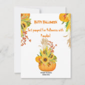 Vibrant Halloween Pumpkin Waterverf Sunflower (Voorkant)